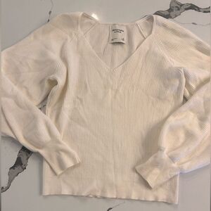 Abercrombie cream Puff Sleeve Sweater